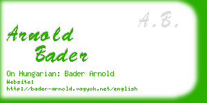 arnold bader business card